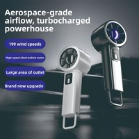 Nouveau ventilateur de bureau pliable à affichage numérique 199 vitesses, mini-ventilateur à turbine haute puissance, élégant et portable, 1000-1200mAh