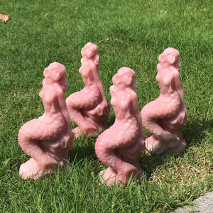 Chữa bệnh thủ công bằng đá màu hồng OPAL Nàng Tiên Cá chạm khắc tác phẩm điêu khắc tinh thể tự nhiên Opal biển-maid tượng cho Thiền - Product Image 4