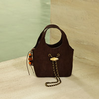 Sac à main rhombique vintage en similicuir PU pour femme, mini sac à bandoulière rétro avec pompon