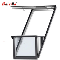 Puits de lumière escamotable moderne en alliage d'aluminium, étanche, transforme les fenêtres de toit, les balcons, les espaces de ventilation de grenier et transforme les greniers en espaces habitables