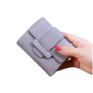 Factory Price Latest Arrival Personality Short Coin Purse Wallets Solid Color Multi-function Card Holder Wallet For Women