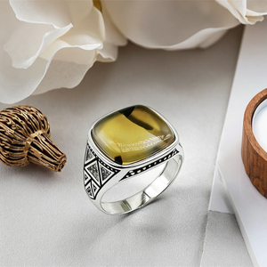 Bague homme de luxe en argent 925 avec bague en agate avec bague pour homme en pierre d'agate naturelle pour de nombreuses occasions - Product Image 2