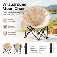 Chaise de camping pliante en acier carbone Oxford 600D avec rembourrage en coton pour l'extérieur, la plage et les voyages
