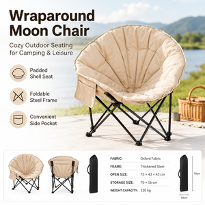 <span class=keywords><strong>Chaise</strong></span> de camping pliante en acier carbone Oxford 600D avec rembourrage en coton pour l'extérieur, la plage et les voyages - Product Image 2