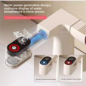 Brass Cream thiết kế vẻ đẹp da loại bỏ clo Lọc touchless Pull-out hiển thị kỹ thuật số nóng lạnh lưu vực nước vòi Kem - Product Image 3