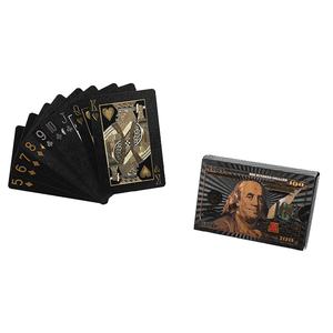 Nuevo dólar estadounidense 24K hoja de oro naipes póquer negro <span class=keywords><strong>999</strong></span> cartas de póquer doradas para la diversión - Product Image 5