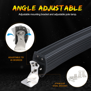 Barra luminosa a LED Curva 4x4 fuori strada, doppio colore bianco ambra 3 righe 22 ''32'' 42 ''50'' pollici strobo lampeggiante Barra Led 50 "Curva - Product Image 5