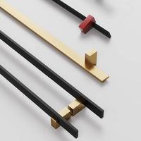 Poignée de porte minimaliste en acier inoxydable noir mat, quincaillerie robuste pour hôtels, bureaux, restaurants et portes en verre