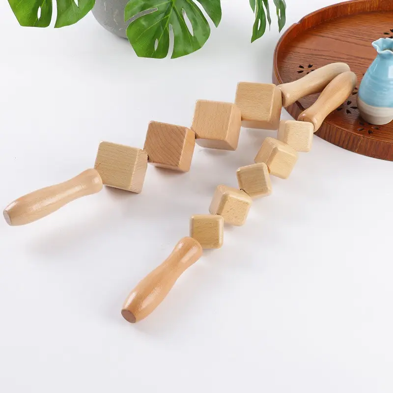 Набор массажных инструментов для лечения древесины, ручной массажер-ролик для снятия целлюлита и мышц