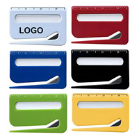 Ouvre-lettre multifonction 3 en 1 personnalisé en plastique avec loupe, règle, ouvre-enveloppe et mini couteau utilitaire
