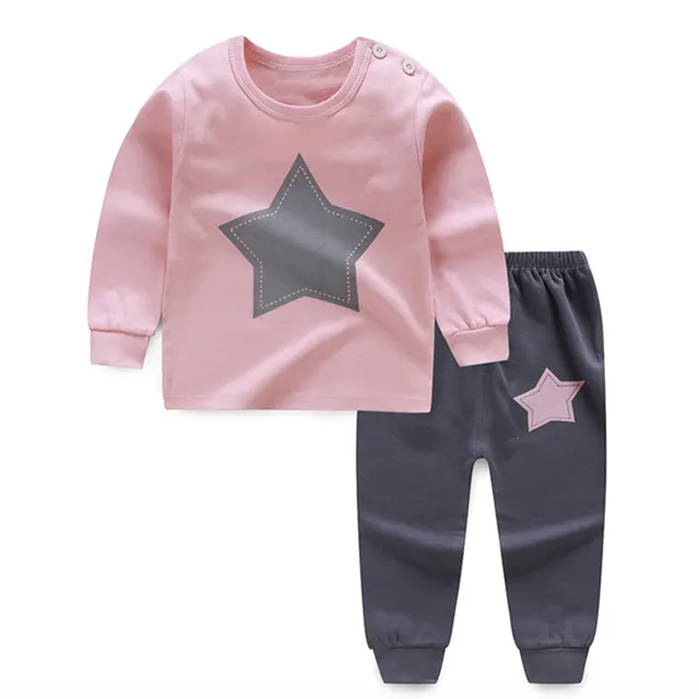 Wholesale Baby Clothes set long Sleeve T-shirt and Pants 2 pieces Underwear Clothes Suits