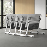 Table de conférence mobile pliable avec chaises intégrées, en mélamine, design moderne et simple, table longue modulable, mobilier de bureau