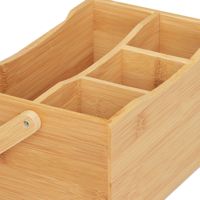 Porte-couverts en bambou pour table de restaurant, comptoir de cuisine, porte-ustensiles avec poignée, organisateur de couverts à 4 compartiments