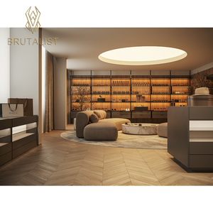 Tienda de zapatos de madera de lujo personalizada, paquete de escaparate de tienda de muebles con estante de zapatos elegante - Product Image 6