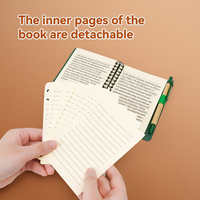 Ensemble de blocs-notes à spirale avec porte-stylo, couvertures en PP colorées, pour écrire et organiser les tâches