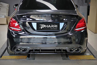 Kit de Difusor Trasero Nuevo Pharri W205 para Benz Clase C 2015-2019, Actualización a Estilo C43 AMG con Soporte para Puntas de Escape, 1 Año de Garantía