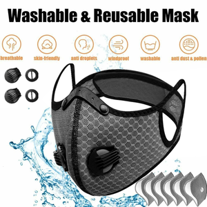 Masque demi-visage filtré avancé pour le cyclisme et les sports en gris - Product Image 4
