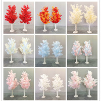 E-070 Décoration d'intérieur pour mariage, petit arbre artificiel Sakura, plante artificielle rose et blanche, centre de table, arbre à fleurs de cerisier