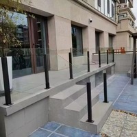 Système de balustrade en verre en acier inoxydable avec pince de fixation pour poteau, main courante extérieure pour clôture de piscine, couloir, escaliers, usage domestique