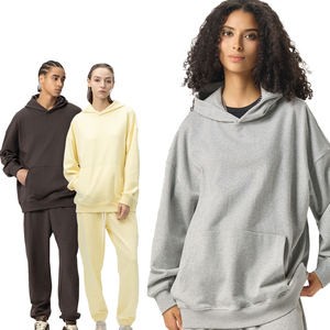 Custom Sweatpants Cotton Terry 400GSM Tracksuit Oversized Mens Hoodies Set With High Quality Sportswear Unisex Sweatpants - Product Image 2