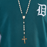 Cadeau religieux Catholique Gallstone Chapelet Collier Perles de Prière Croix Collier Saint Père Médaille Croix Saint Benoît Patron