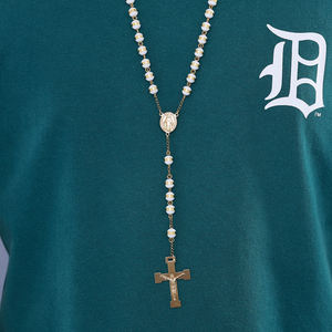 Cadeau religieux Catholique Gallstone Chapelet Collier Perles de Prière Croix Collier Saint Père Médaille Croix Saint Benoît <span class=keywords><strong>Patron</strong></span> - Product Image 4