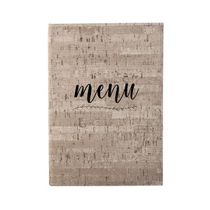 Porta Menu in Sughero con Copertina Texturizzata, Design con Scritta Nera, per Uso Ristorante, Ecologico - Product Image 1