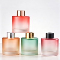 Diffuseur d'arômes en verre cylindrique de luxe 100 ml 120 ml avec bouchon à vis et impression sérigraphique pour diffuseurs d'air parfumés pour la maison