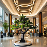 Pin bonsaï artificiel d'intérieur fait à la main écologique grand 3.7m de haut décoratif PVC Faux bois fibre de verre + Faux plante en plastique