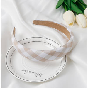 عصابة رأس كورية جنوبية ملونة بنمط الكلية، عصابة رأس أنيقة بنقشة مربعات للزفاف - Product Image 6