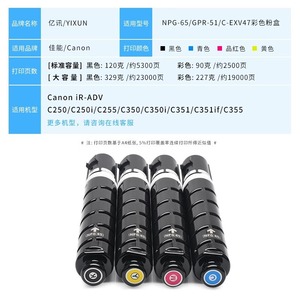 ตลับหมึกโทนเนอร์ NPG65 ที่ใช้ร่วมกันได้สำหรับแคนนอน IR ADV C250i C255 C350 C351 C351if C355 เครื่องพิมพ์เลเซอร์สี - Product Image 4