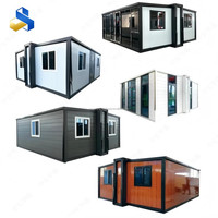 Casa Modular Expandible con Techo Inclinado, Panel Sándwich Transpirable, Cabaña Prefabricada Portátil para Hotel