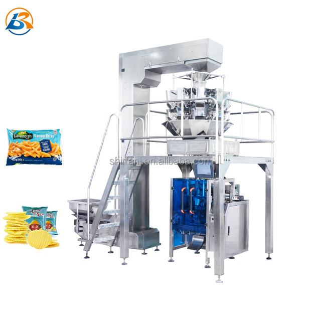 Automatic Frozen French Fries Packing Machine Snack Food Potato Plantain Banana Chips Packaging Machine
