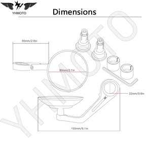 Accessoires de moto, rétroviseur latéral rotatif pour guidon, pour Gilera Ducati <span class=keywords><strong>Derbi</strong></span> Yamaha Suzuki Kawasaki - Product Image 3