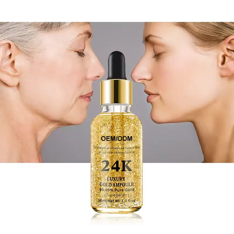 24k सोने सीरम Hyaluronic एसिड सीरम सोने Nicotinamide तरल त्वचा देखभाल उत्पादों चेहरे का सार सौंदर्य उत्पादों फेस केयर