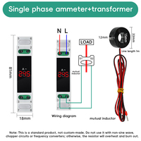 Voltmeter Amperemeter AC Rel DIN 18mm 80V 500V Satu Fasa Tiga Fasa Layar LED Digital Pengukur Tegangan Arus Hertz