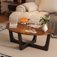 AGS-06-CJ Mesa de Centro Moderna y Duradera de Madera con Estructura Metálica, Muebles para Sala de Estar, para Apartamentos y Hoteles