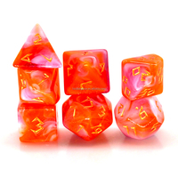 Jeu de dés polyédriques galaxie acrylique paillettes RPG mdn D20 sur mesure 7 pièces taille 16mm avec paquet de boîte de dés de jeu de société