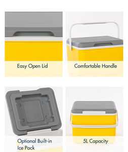 Chine Usine Léger Mini Jaune 5L Camping Poignée Glacière pour Canettes Isolation Froide Stockage Refroidisseur - Product Image 6