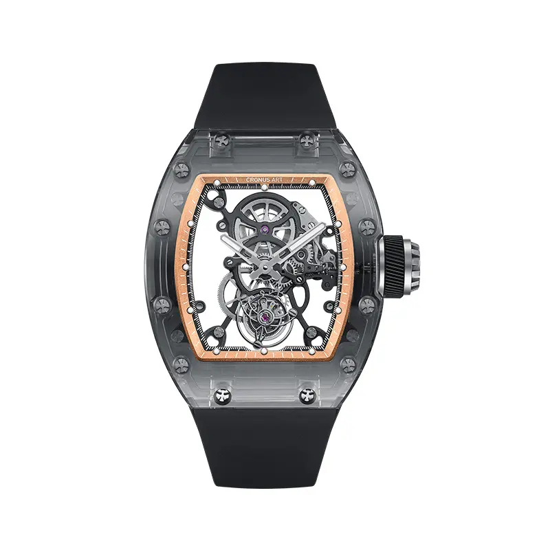 Montres mécaniques oem haut de gamme montres en cristal de saphir montres mécaniques en cristal de saphir en forme de dôme montres mécaniques classiques