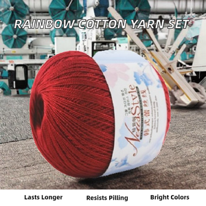 Fil à Coudre Finesse 50g de Haute Qualité, Couleurs Arc-en-ciel, 100% Coton Mercerisé Anti-boulochage, Filé à Anneaux, pour Crochet, Broderie et Tissage Manuel - Product Image 2