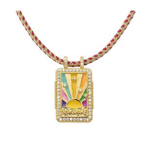 NZ1613 Chic Mystic 18K oro CZ Pave esmalte Arco Iris <span class=keywords><strong>sol</strong></span> Luna estrella de <span class=keywords><strong>ocho</strong></span> puntas ráfaga amor planeta Tarot colgante collar de cadena - Product Image 5