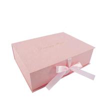 Rosa Faltbare Magnetische Geschenkbox mit Schwarzem Band Klappbare Starre Box für Schmuck Kosmetik und Luxusgeschenke