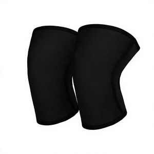 Genouillères en néoprène noir pour la musculation et les squats, avec logo personnalisé, protection compressive pour les genoux, fabricant direct - Product Image 1