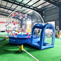 Maison à bulles gonflable en PVC avec plateforme de saut, ballons transparents gonflables, tente dôme, matelas pneumatique pour enfants