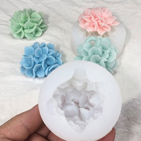 Moule en Gel de silice pour fleurs de noël, hortensia, encens, gypse, bougies, hortensia, sucre, chocolat