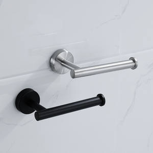 Stainless Steel Paper Towel Holder Adhesive Toilet <b>Roll</b> Paper Holder No Hole Punch Kitchen Bathroom Toilet Lengthen Storage <b>Rack</b> - Product Image 1