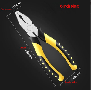 Pince <span class=keywords><strong>à</strong></span> <span class=keywords><strong>fil</strong></span> <span class=keywords><strong>de</strong></span> 8 pouces <span class=keywords><strong>de</strong></span> qualité DIY, Pince <span class=keywords><strong>à</strong></span> bec effilé <span class=keywords><strong>de</strong></span> 6 pouces, Pince coupante diagonale pour travaux électriques domestiques, Poignée en plastique <span class=keywords><strong>à</strong></span> prise souple, en fonte, Vente en gros - Product Image 1