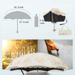 2024 Advanced Custom Fashion <b>Umbrella</b> Flower Lace Parasols for Wedding Party Lace Bridal <b>Umbrella</b> Black Coated Sunscreen - Product Image 6