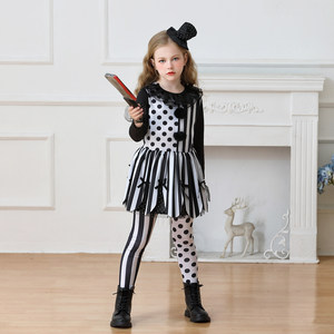 Costume d'Halloween pour enfants, costume de clown, robe de fête de cirque, robe de magicienne pour filles, spectacle de carnaval - Product Image 3